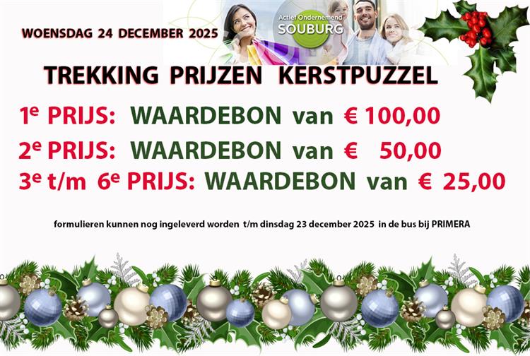 TREKKING PRIJZEN KERSTPUZZEL