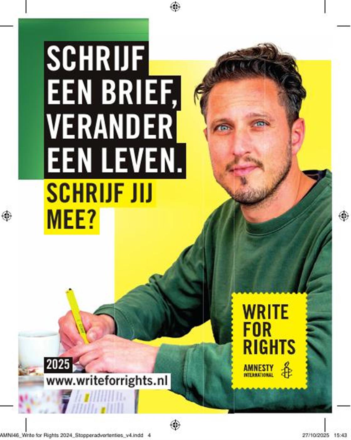 Amnesty schrijfavond in Oost Souburg